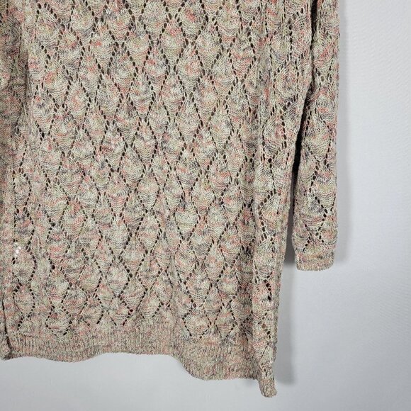 J. Jill Women's Pointelle Loose Knit 3/4 Sleeve Light Weight Sweater Size L - Picture 10 of 14